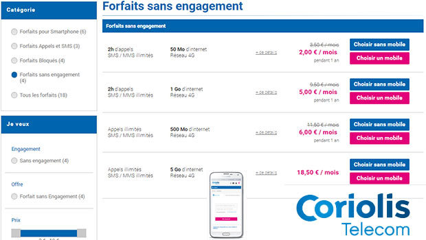 Nouvelles promotions chez Coriolis : jusqu'à -5,50€/mois pendant un an et l'Avantage Europe