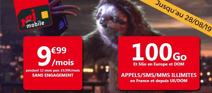 Le forfait mobile 100 Go à moins de 10€/mois avec NRJ Mobile