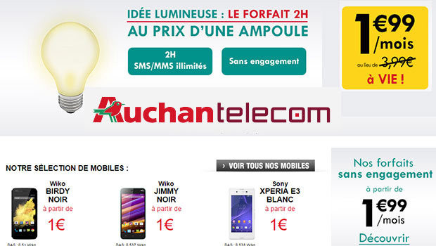 Auchan Telecom : l'entrée de gamme à 1,99 euros