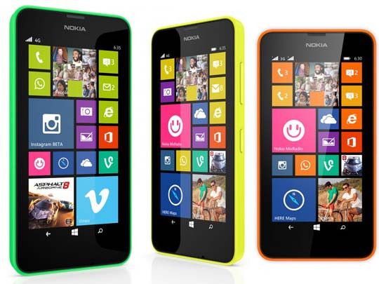 Les Nokia Lumia 630 et 635 sont identiques… extérieurement.