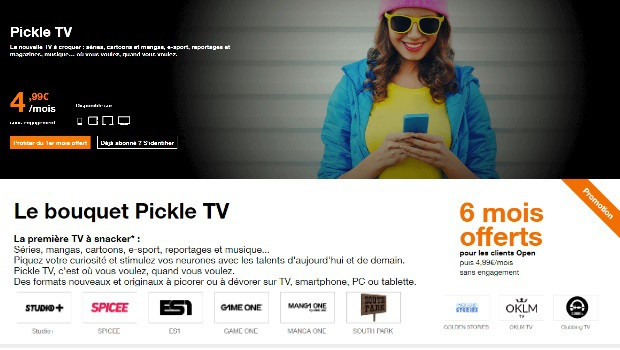 Pickel TV chez Orange, le bouquet TV pour les 15-35 ans