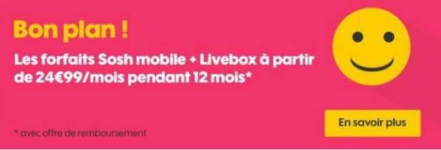 Sosh : box + mobile à partir de 24,99€