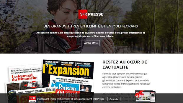 SFR PRESSE : une quarantaine de médias en illimité