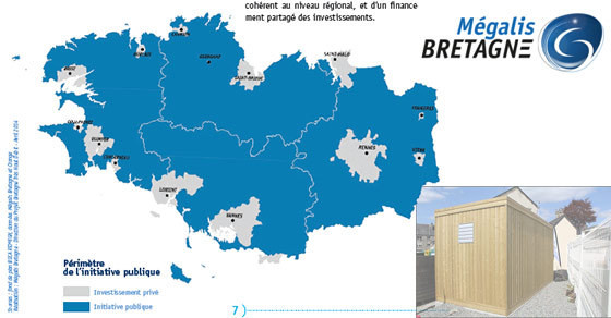 La carte de la Bretagne pour le déploiement fibre optique