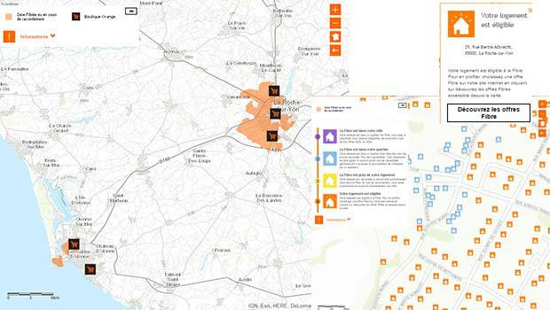 La carte du planning de déploiement de la fibre en Vendée