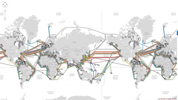Submarine Cable Map : la carte des cables sous-marins de télécommunication