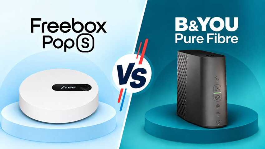 La freebox pop s face à la b&you pure fibre
