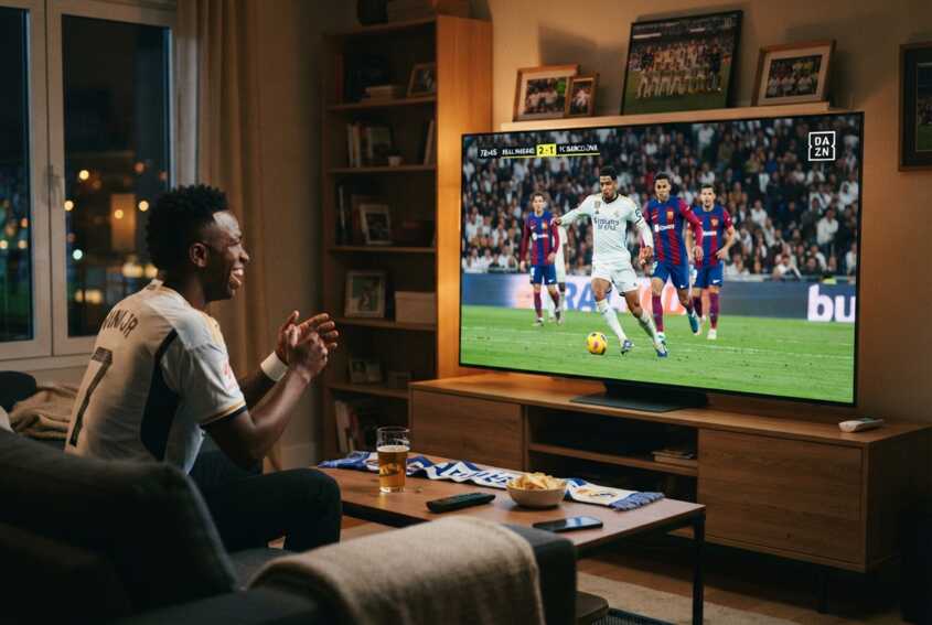 Match du Real Madrid diffusé sur la plateforme DAZN.