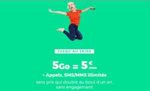 Forfait pas cher : 5 Go à 5€/mois, la nouvelle offre mobile RED à prix ultra-serré