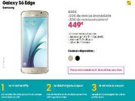 De 50€ à 100€ remboursés sur les Samsung Galaxy S6 Edge, S7 et S7 Edge chez Sosh, RED, B&You...