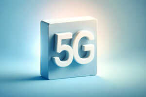 Logo 5G sur fond bleu et blanc, car Prixtel au prix le plus bas à moins de 7€ pour 80Go flexibles sur réseau SFR