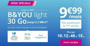 Bouygues : un forfait B&You 30 Go à 10€/mois, mais avec débit réduit