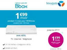 Retour de la Bbox à 1,99€/mois en ADSL, en promotion et sans frais de mise en service
