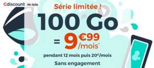 Forfait pas cher : les 100 Go à 10 euros chez Cdiscount Mobile