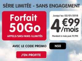 NRJ Mobile : le forfait sans engagement 50 Go à 5€ pendant six mois
