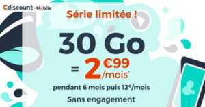 Forfait mobile pas cher : 30 Go pour 3€, la 4G au meilleur prix chez Cdiscount