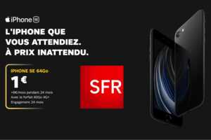 l'iPhone SE à 1€ avec un forfait 60 Go SFR