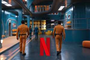 Affiche nouvelle série originale El Refugio Atomico par le créateur de La Casa del Papel et logo Netflix