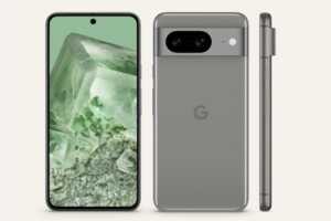 Google Pixel 8 de face, dos et profil, à moins de 330€ chez Rakkuten avec 43% de remise immédiate