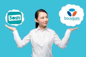 Femme hésite entre les gros forfaits de Sosh ou de B&You