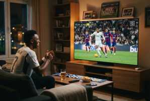 Match du Real Madrid diffusé sur la plateforme DAZN.