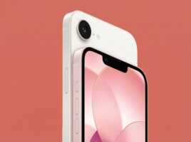 Deux smartphones superposés sur un fond de couleur unie.