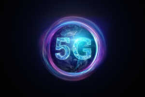 Logo 5G sur fond noir, incluse d'office dans tous les forfaits de Bouygues Telecom