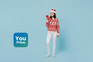 Femme pull Noël contente forfait Le Snow Youprice