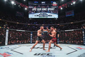 Logo de l'UFC diffusé sur la chaîne RMC Sport.