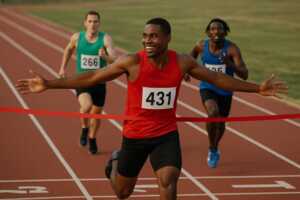Homme gagne course athlétisme, comme Sosh double la concurrence avec sa Boîte à moins de 20€
