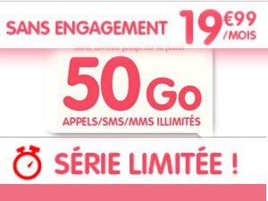 Forfait illimité Woot 50 Go sans engagement à 19,99€/mois chez NRJ Mobile pour 10 000 clients