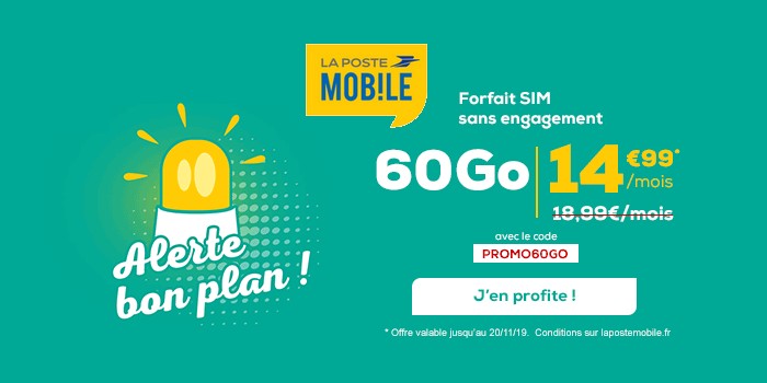 La Poste baisse le prix de son forfait mobile 60 Go