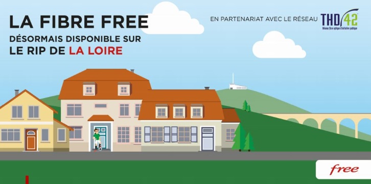 Les offres fibre Free disponibles dans la Loire sur le réseau public THD42