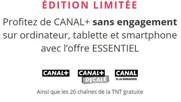 Canal + : une offre sans engagement à moins de 20€/mois !
