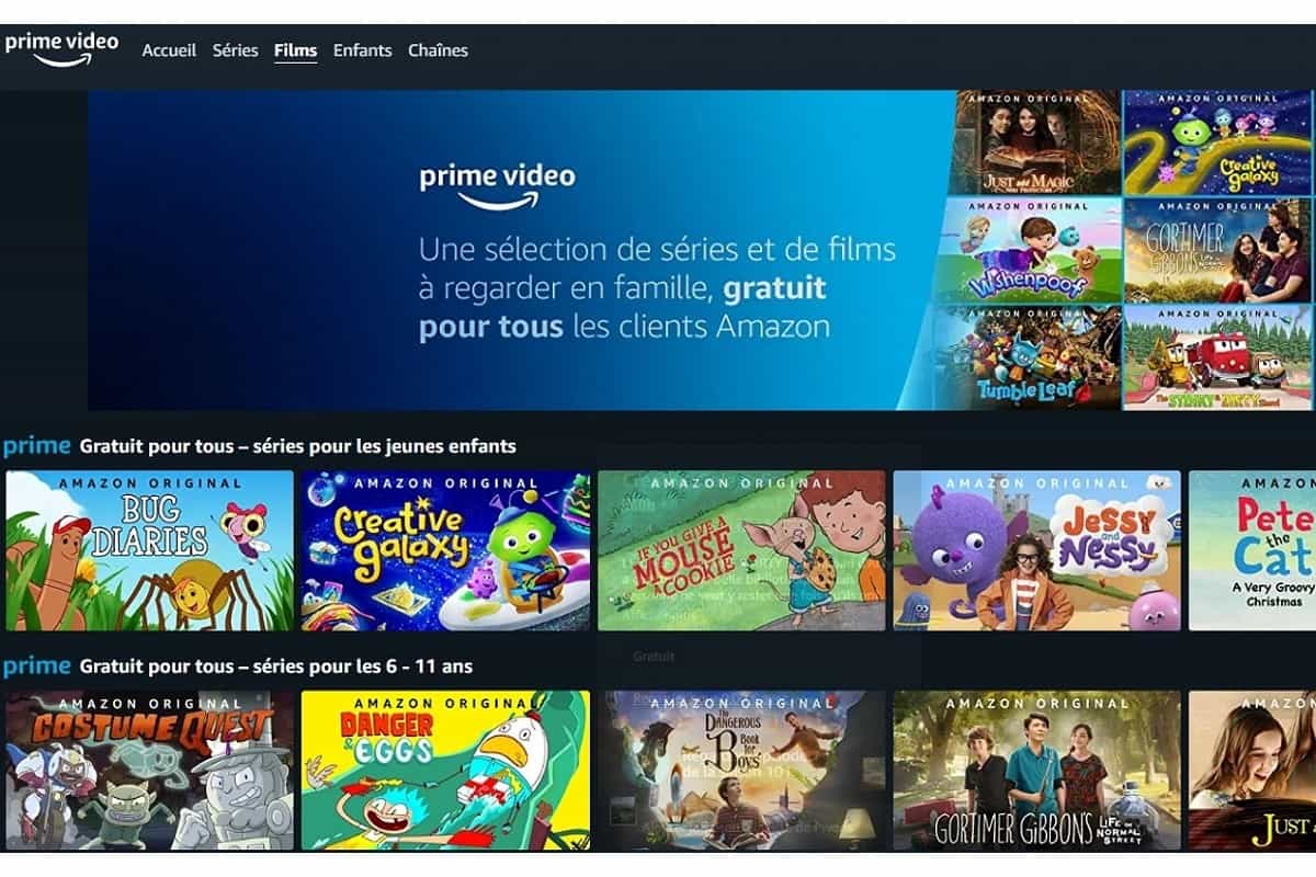 Amazon Prime Video : accès gratuit aux programmes jeunesse