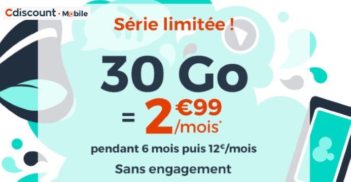 Forfait pas cher : 3, 5 ou 6€ pour 30 Go minimum, derniers jours !