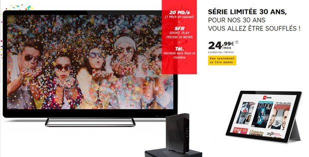 Anniversaire SFR : la Box Internet à 24,99€/mois avec SFR Sport et SFR Play inclus