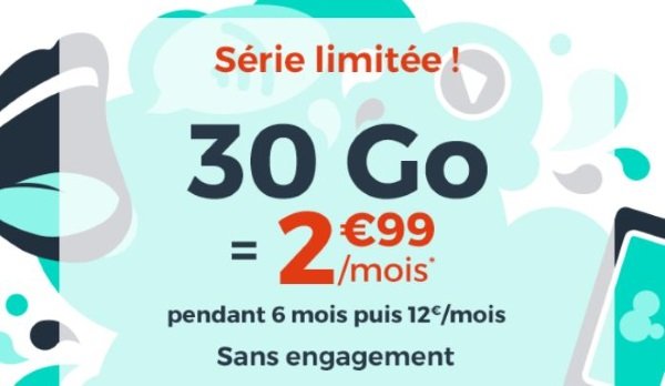Forfait en promo : 30 Go pour 3€/mois sur l'offre mobile Cdiscount