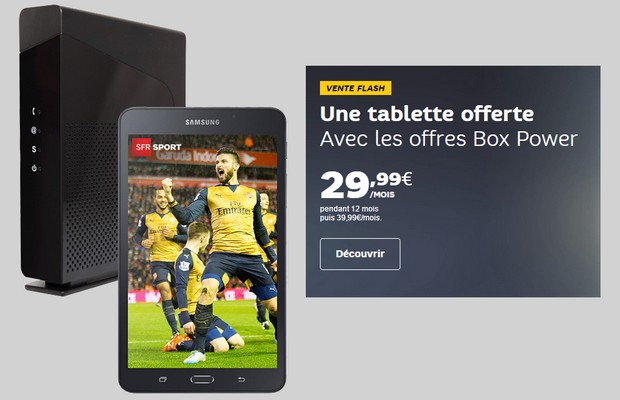 [VENTE FLASH] SFR offre une tablette Samsung avec ses forfaits Internet