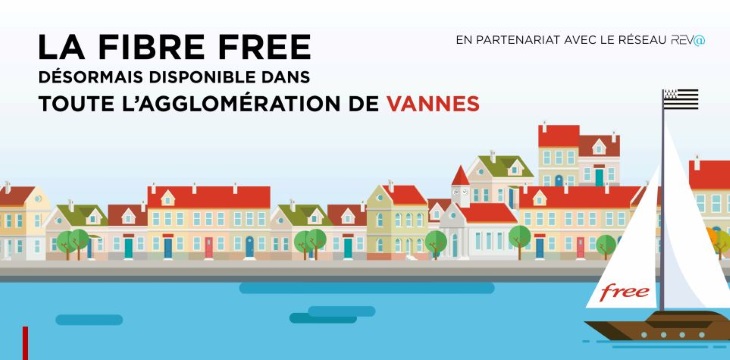 Vannes Agglo : les offres fibre Free disponibles sur le réseau Reva