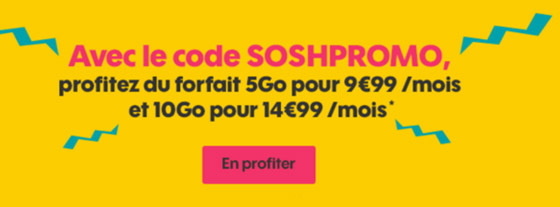 Code promo Sosh : bénéficiez de 10 euros de remise par mois pendant un an !