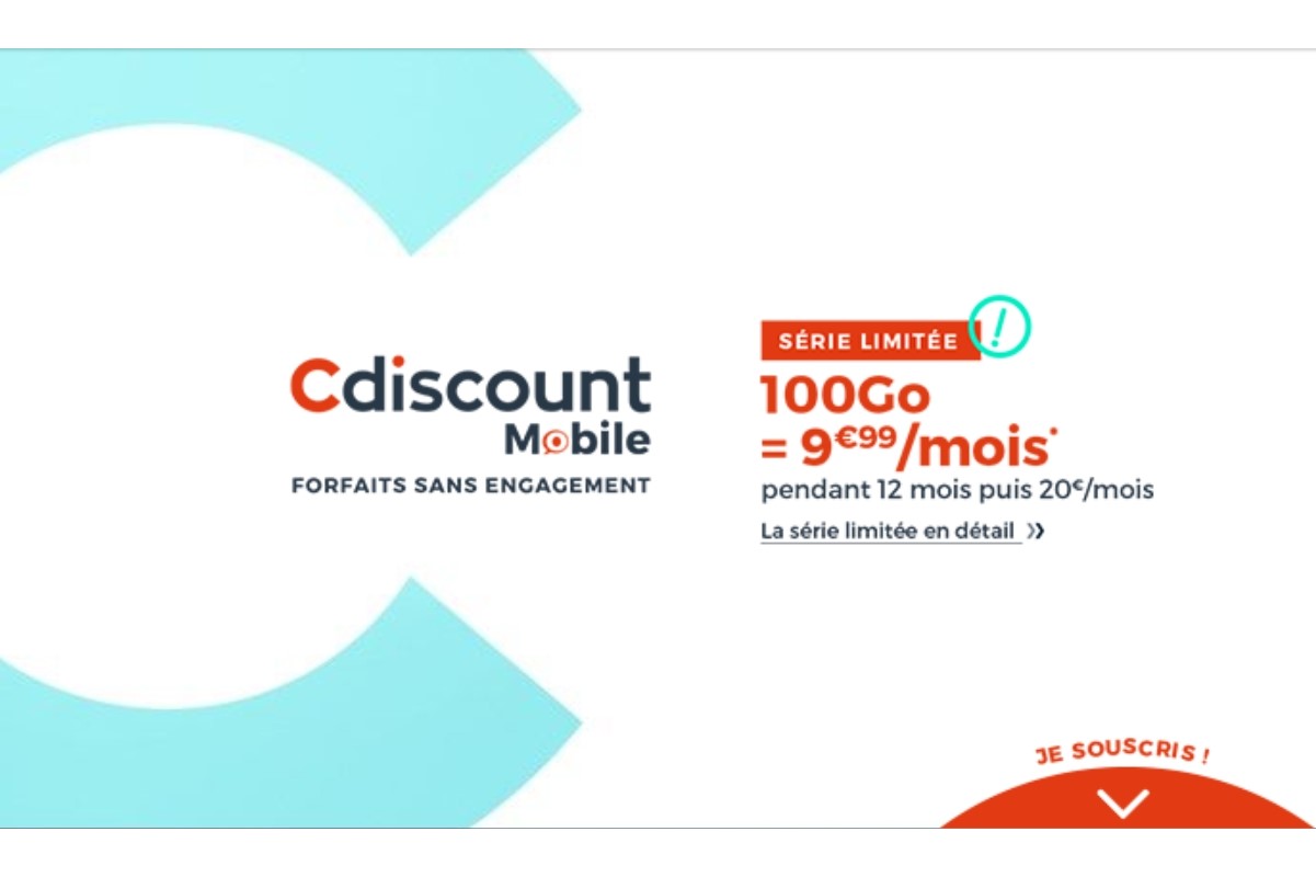 Promotion Cdiscount Mobile : le forfait 100 Go à prix cassé