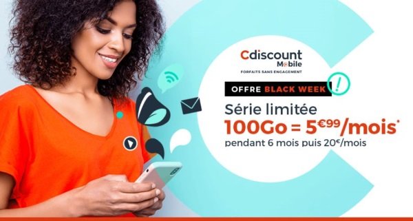 Black Friday Cdiscount : le forfait mobile 100 Go à seulement 6€/mois