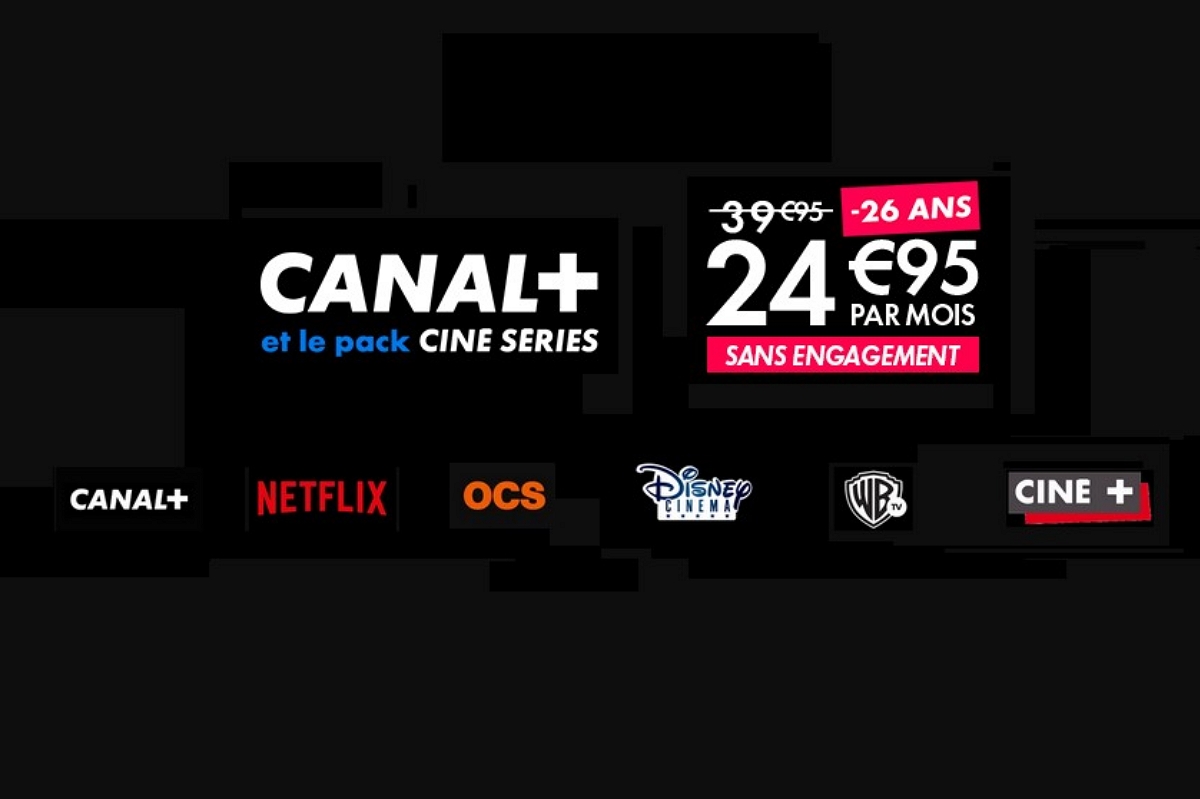 Offre Canal : le pack Ciné séries + Netflix et OCS à 24,95€/mois pour les moins de 26 ans