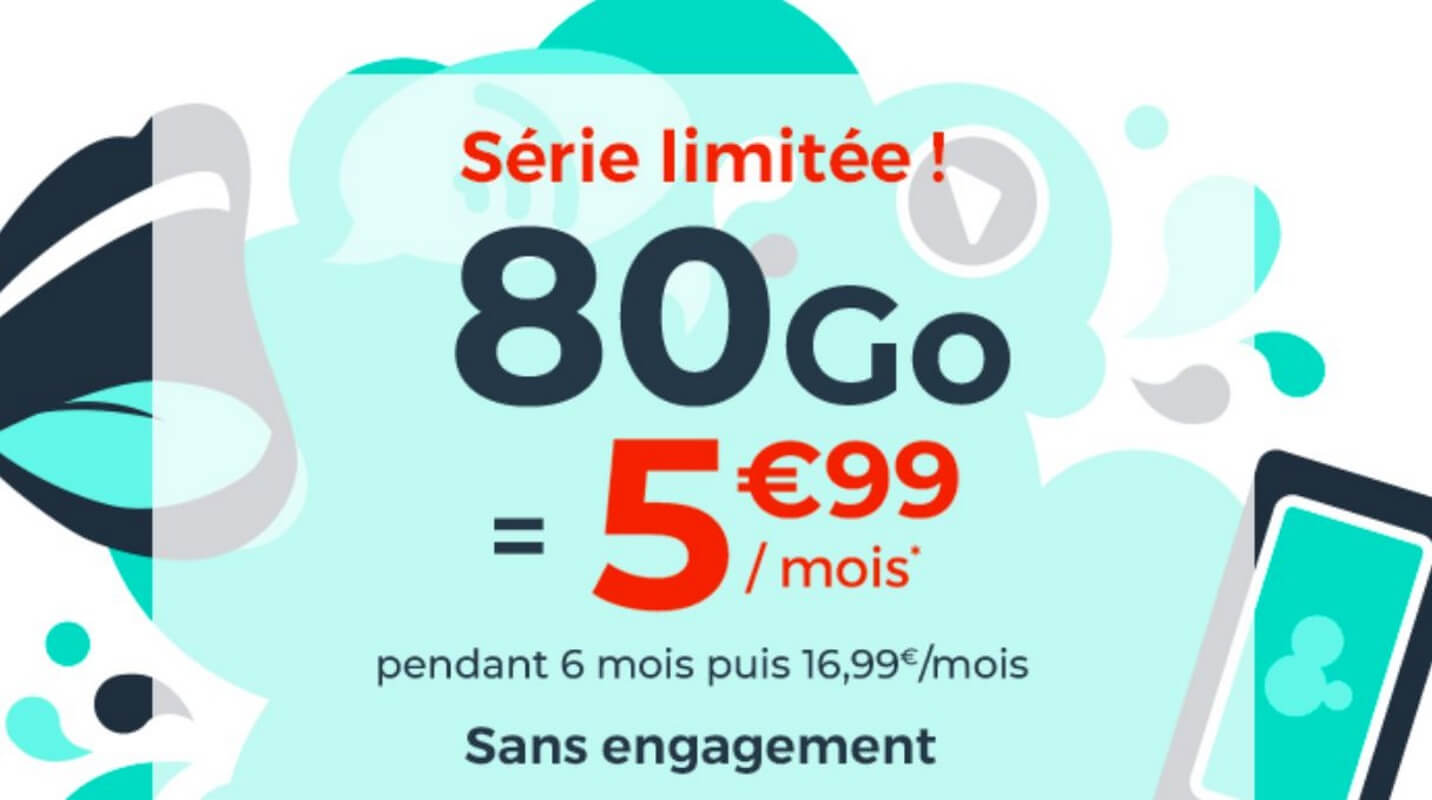 Forfait en promo : 80 Go à 5,99€/mois, un nouvel immanquable chez Cdiscount Mobile