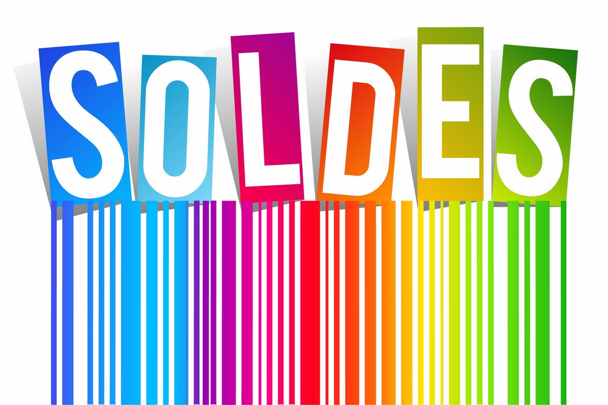 SOLDES écrit de toutes les couleurs car super promo chez Rakuten sur Samsung et Apple