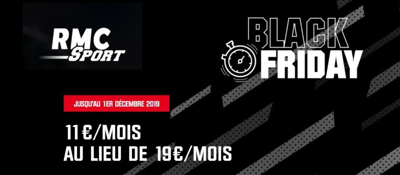 Black Friday 2019 : l'abonnement streaming RMC Sport à prix jamais vu