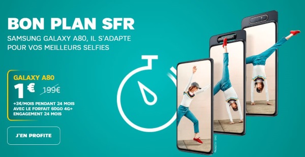 Promo smartphone : le Samsung Galaxy A80 pas cher avec un forfait SFR