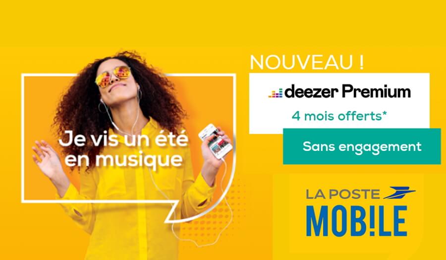 Promo Deezer : 4 mois offerts avec les forfaits La Poste Mobile
