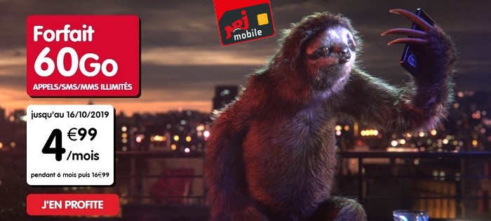 Forfait pas cher : avec 60 Go à 5€/mois, le bon plan du jour est chez NRJ Mobile